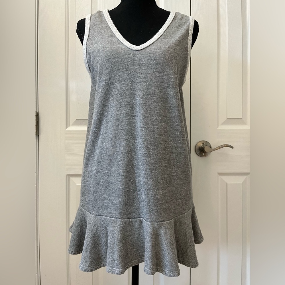 Free People Terry Cloth Peplum Tank Heather Gray Small